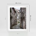 Plakat w ramie 40x50 - Malownicza uliczka we Włoszech - uliczka, Włoch - rama biała