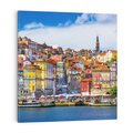 Obraz na płótnie 40x40 - Kolorowa Przystań - nadmorskie miasto, kolorowe budynki