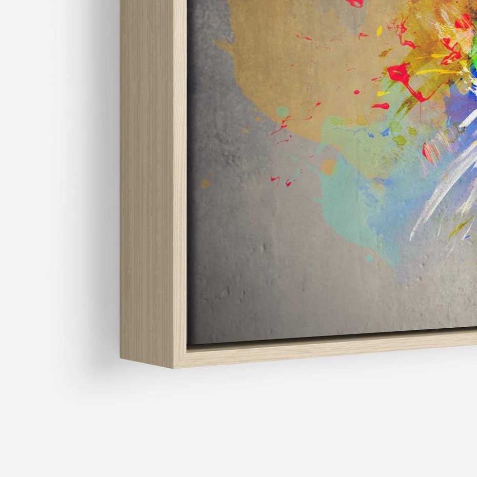 Obraz w ramie 70x50 - Kolory Kreatywnej Koncepcji - abstrakcyjna grafika, szkic żarówki - rama drewno