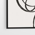 Obraz w ramie 50x50 - Migotliwa Kreatywność - abstrakcyjne szkicowane linie, minimalizm - rama czarna