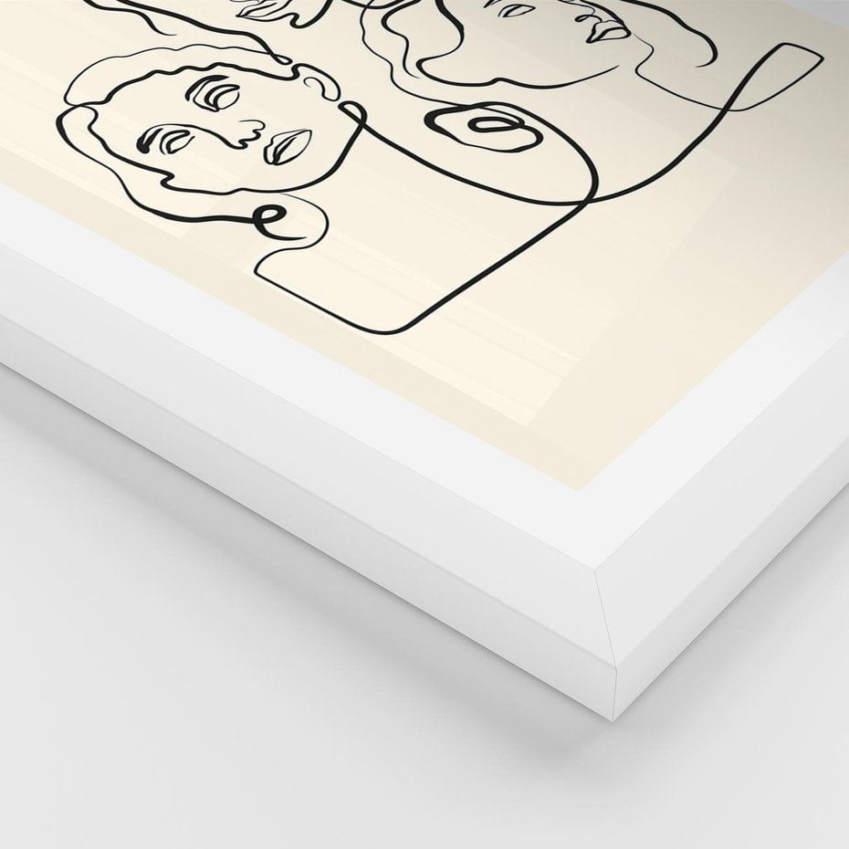 Plakat w ramie 50x70 - Trzy Kobiety - 3 kobiety, antyczny posag - rama biała