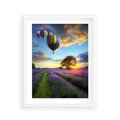 Plakat w ramie 40x50 - Lawendowe Marzenia - lawenda, balony - rama biała