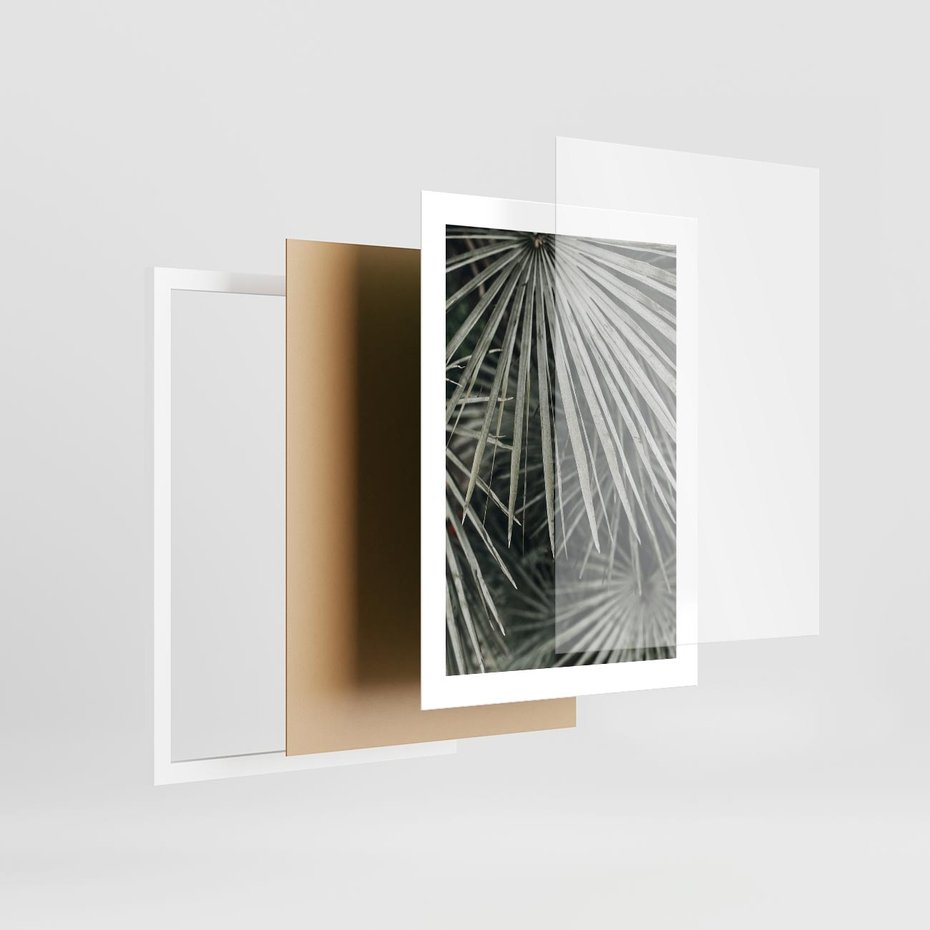 Plakat w ramie 30x40 - Ujęcie Tropikalnej Natury - palmy, liście palmy - rama biała