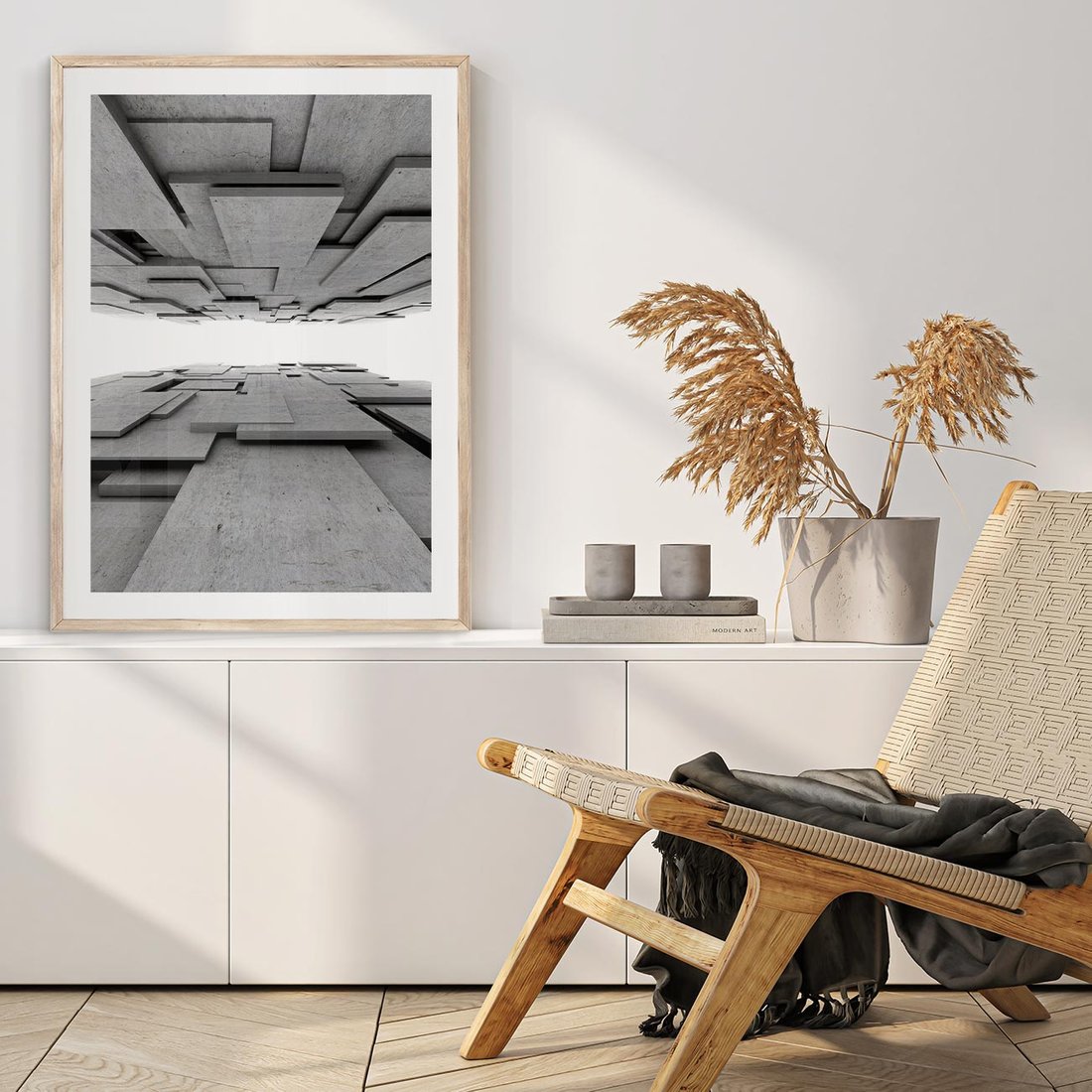Plakat w ramie 50x70 - Architektura 3D - architektura, 3D - rama drewno