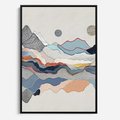 Obraz w ramie 70x100 - Dynamiczne Góry - akwarelowe graficzne góry, krajobraz - rama czarna