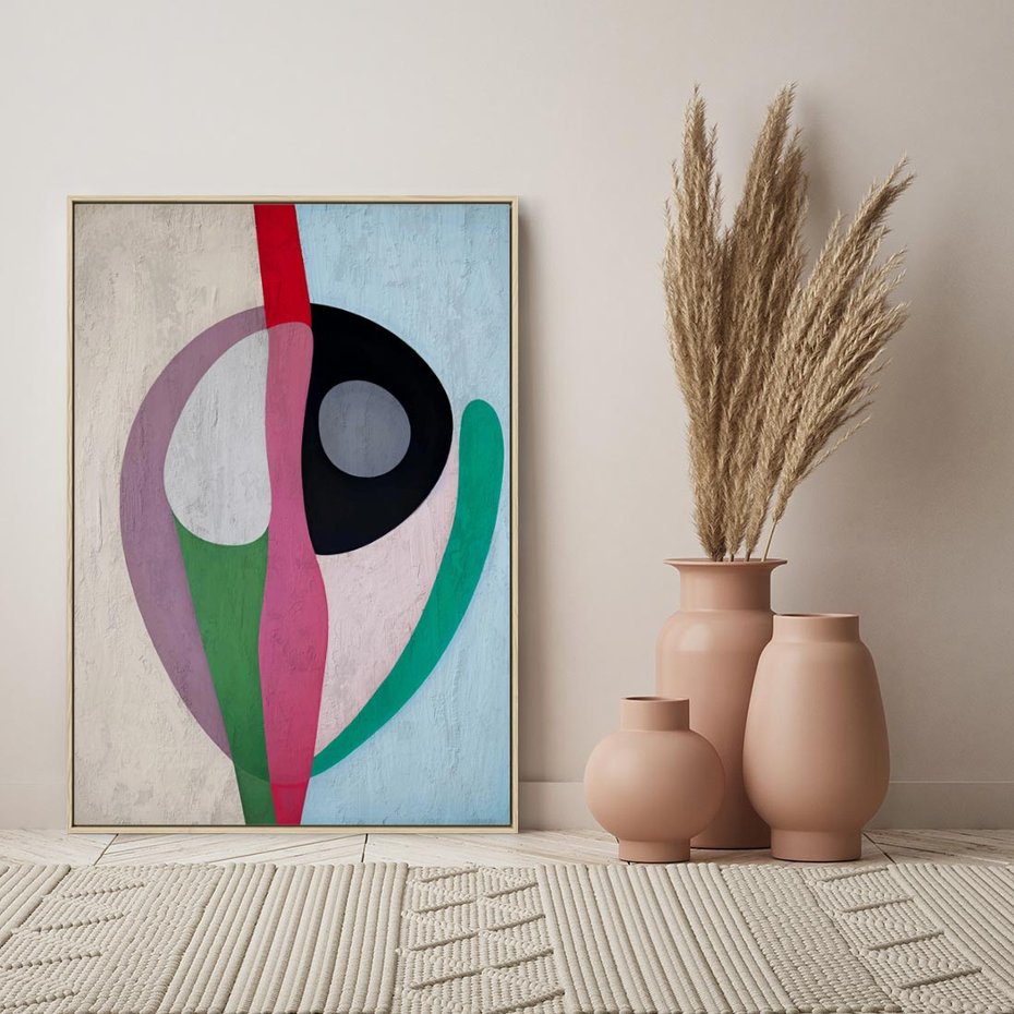 Obraz w ramie 80x120 - Wibracje Kolorów Marzeń - abstrakcyjne dziwne kształty, olejny obraz - rama drewno