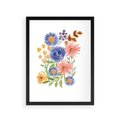Plakat w ramie 30x40 - Migocące Widoki Kwiatów - akwarelowe polne kwiaty, minimalistyczny plakat - rama czarna