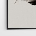 Obraz w ramie 100x70 - Szepczący Liść - szkic, czarno biały - rama czarna