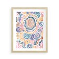Plakat w ramie 40x50 - Eksploracja Etnicznych Granic - kolorowe etniczne wzory, tęczowe żywe kolory - rama drewno