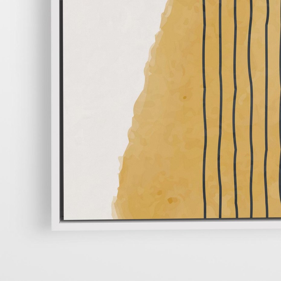 Obraz w ramie 50x50 - Migocące Impulsy - abstrakcyjna akwarelowa plama, nieregularne kreski - rama biała