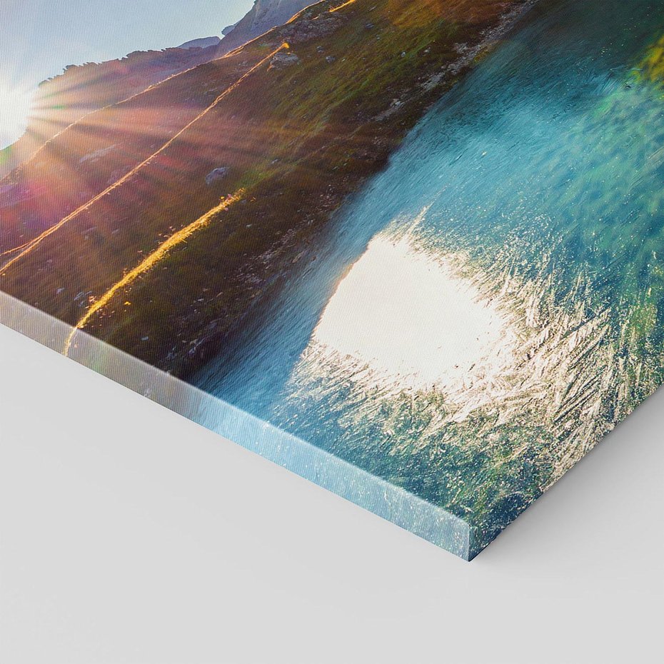 Obraz na płótnie 120x80 - Jezioro wśród majestatycznych gór - jezioro, góry