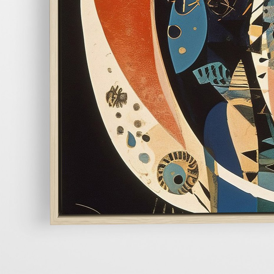 Obraz w ramie 50x70 - Księga Surrealnych Wymiarów - abstrakcyjny obraz olejny, kot - rama drewno