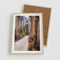 Plakat w ramie 50x70 - Malownicze Zakątki Miasta - uliczka, perspektywa - rama drewno
