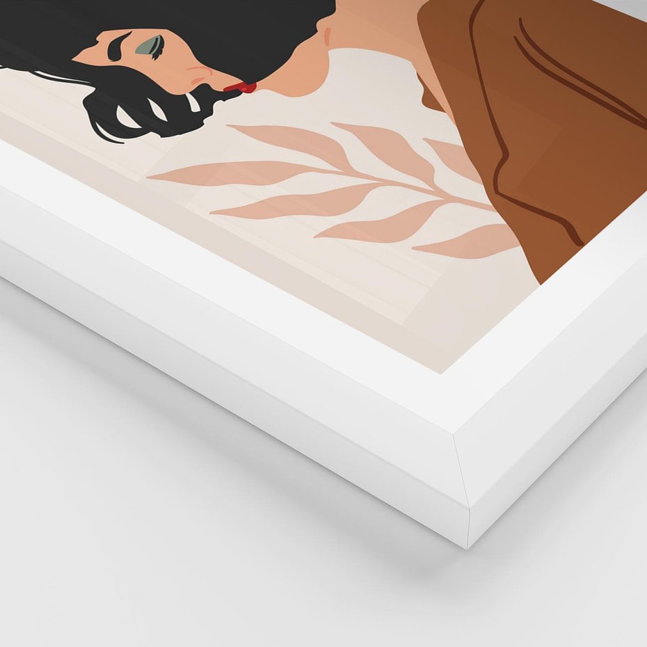 Plakat w ramie 30x40 - Kobieca Pasja - nowoczesny plakat, styl retro - rama biała