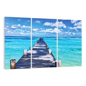 Obraz na płótnie 120x80 - Molo na Plaży Morza - molo, plaża