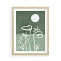 Plakat w ramie 50x70 - Wibracje Naturalnej Równowagi - zielony plakat, roślinne inspiracje - rama drewno