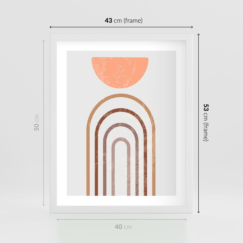 Plakat w ramie 40x50 - Geometryczny Blask Złota - grafika, złoto - rama biała