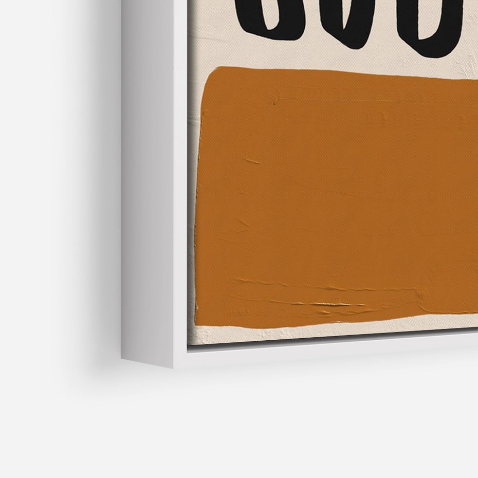 Obraz w ramie 50x70 - Boho Impulsy Kreatywności - abstrakcyjny plakat, brąz - rama biała