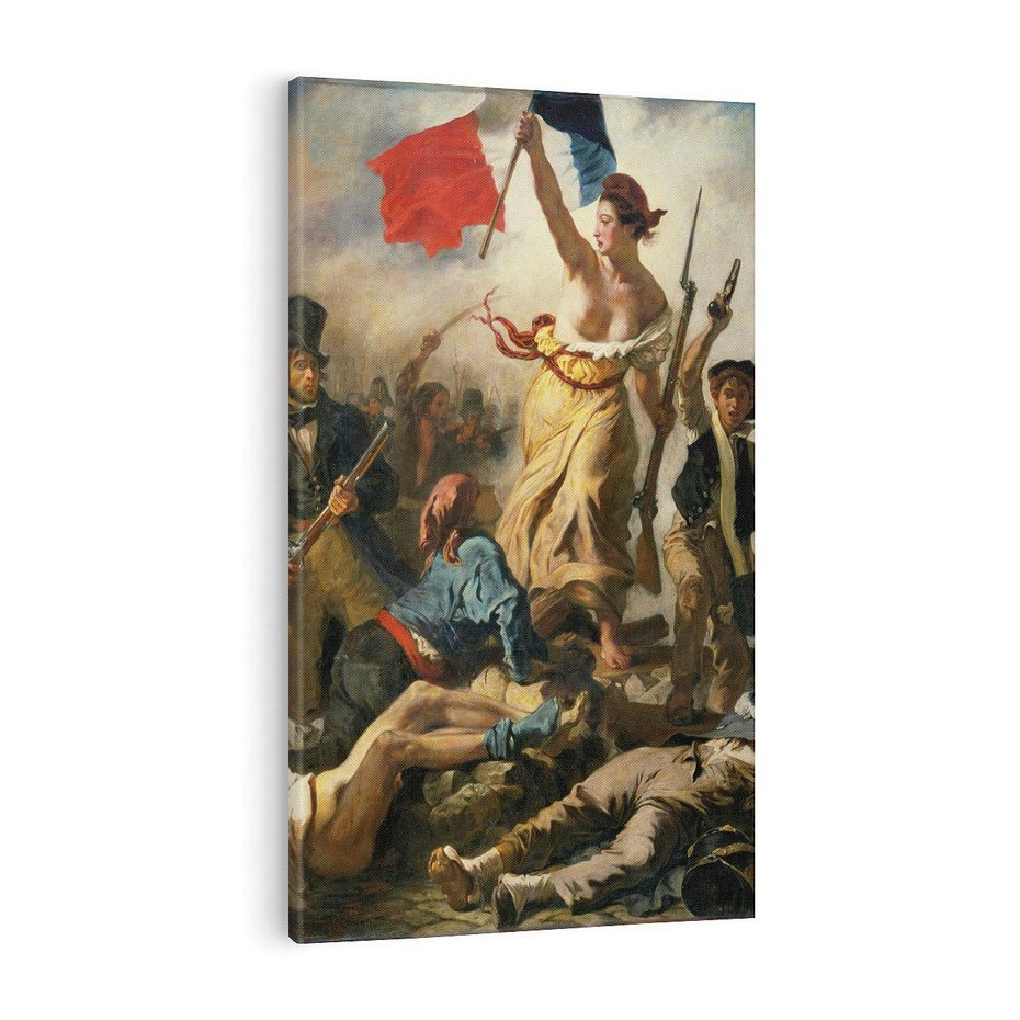 Obraz na płótnie 80x120 - "Wolność prowadząca lud" Eugène Delacroix - Reprodukcja - reprodukcja, obraz na płótnie