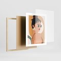 Plakat w ramie 40x50 - Kobieca Przenikliwość - nowoczesny plakat, styl retro - rama drewno