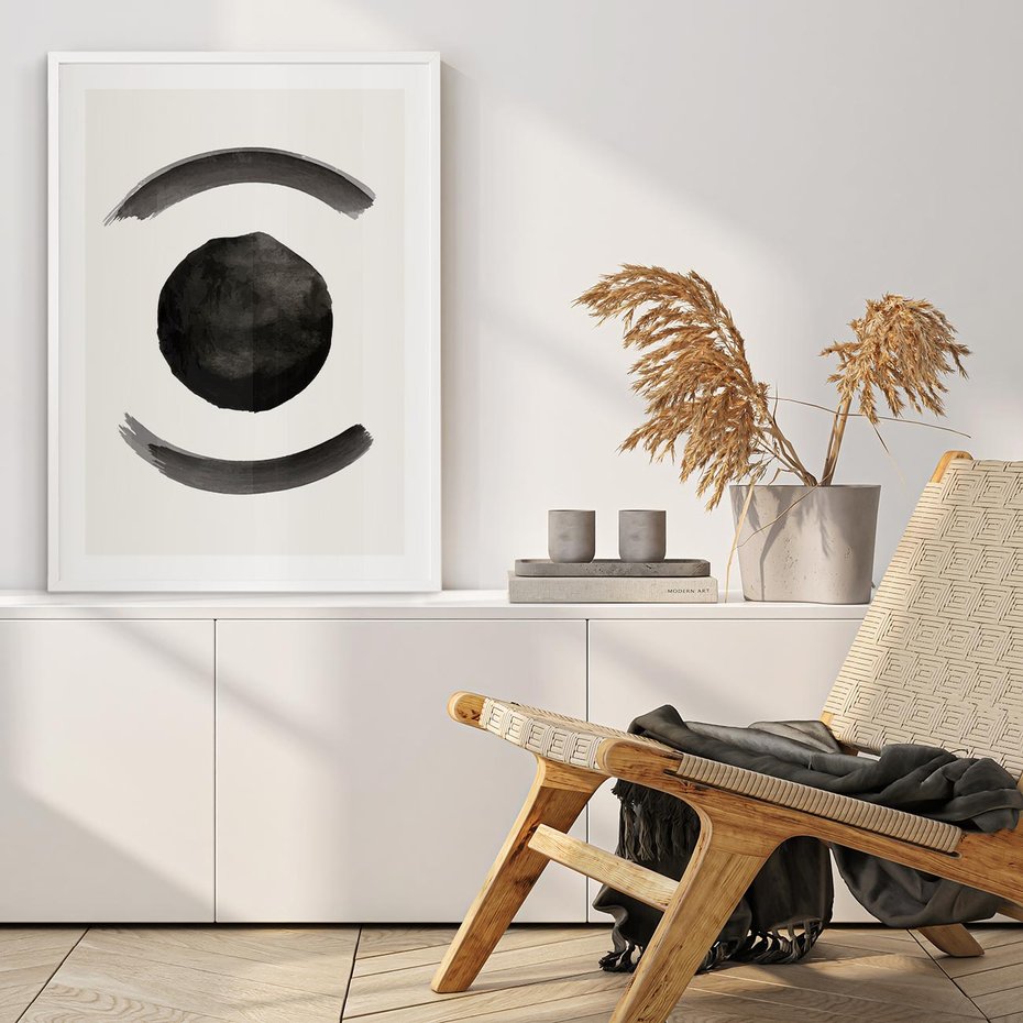 Plakat bez ramy 21x30 - Bezczasowe Echo - abstrakcyjne plamy okręgi, akwarelowe