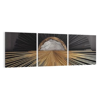 Obraz na płótnie 90x30 - Metaliczne Boho Abstrakcje - boho, słońce