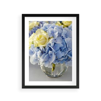 Plakat w ramie 50x70 - Różany Bukiet - bukiet, kwiaty - rama czarna