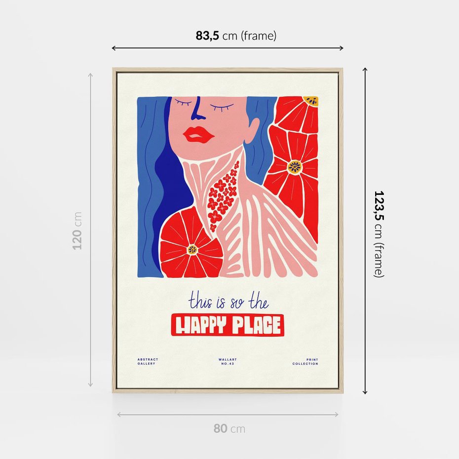 Obraz w ramie 80x120 - Abstrakcyjna Afirmacja - sztuka nowoczesna, abstrakcyjny styl - rama drewno