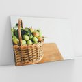 Obraz na płótnie 120x80 - Koszyk Jabłek - Świeżo Zbierane - koszyk, jabłka