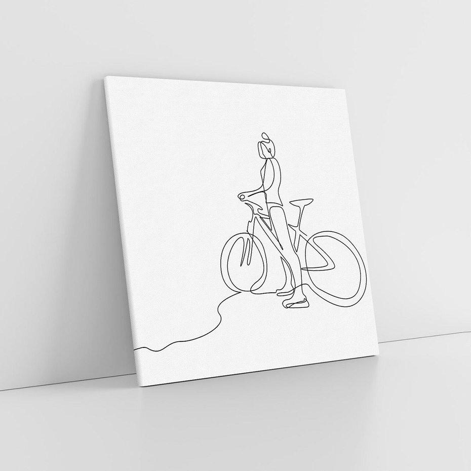 Obraz na płótnie 40x40 - Minimalistyczna Przejażdżka - szkic, minimalizm