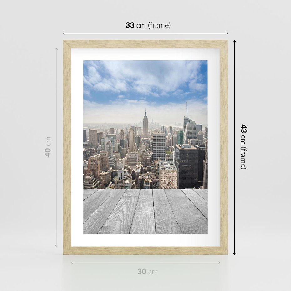 Plakat w ramie 30x40 - Nowojorska energia miejsca - Nowy Jork, miasto - rama drewno