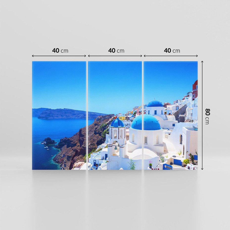 Obraz na płótnie 120x80 - Magia Santorini: Morze i widok na Grecję - Santorini, Grecja