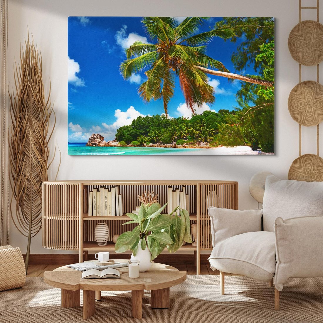 Obraz na płótnie 100x70 - Oaza palm na plaży - palma, plaża