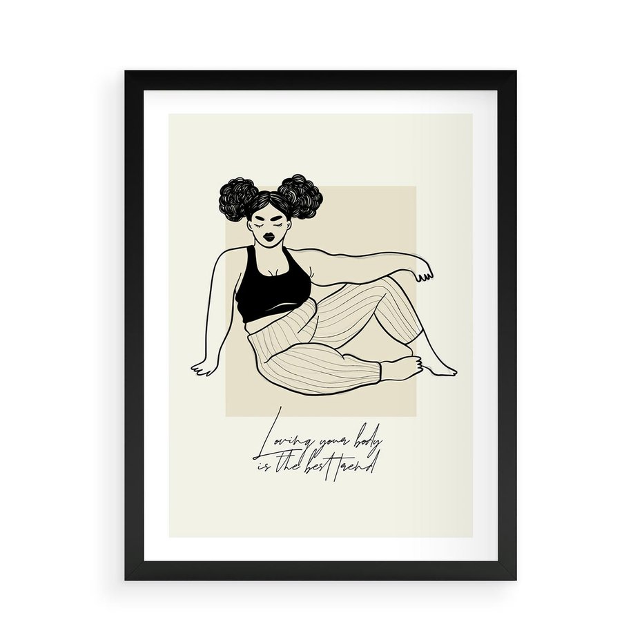 Plakat w ramie 50x70 - Kobieca Moc - nowoczesna sztuka kobieca, plakat - rama czarna