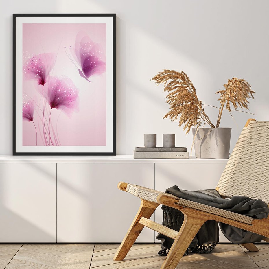 Plakat bez ramy 21x30 - Akwarelowe Kwiaty w Pastelach - kwiaty, akwarelowe