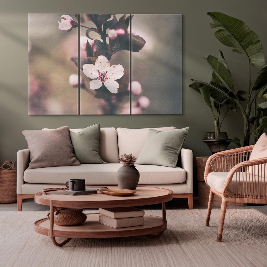 Obraz na płótnie 120x80 - Przemijający Urok - kwitnąca, wiśnia