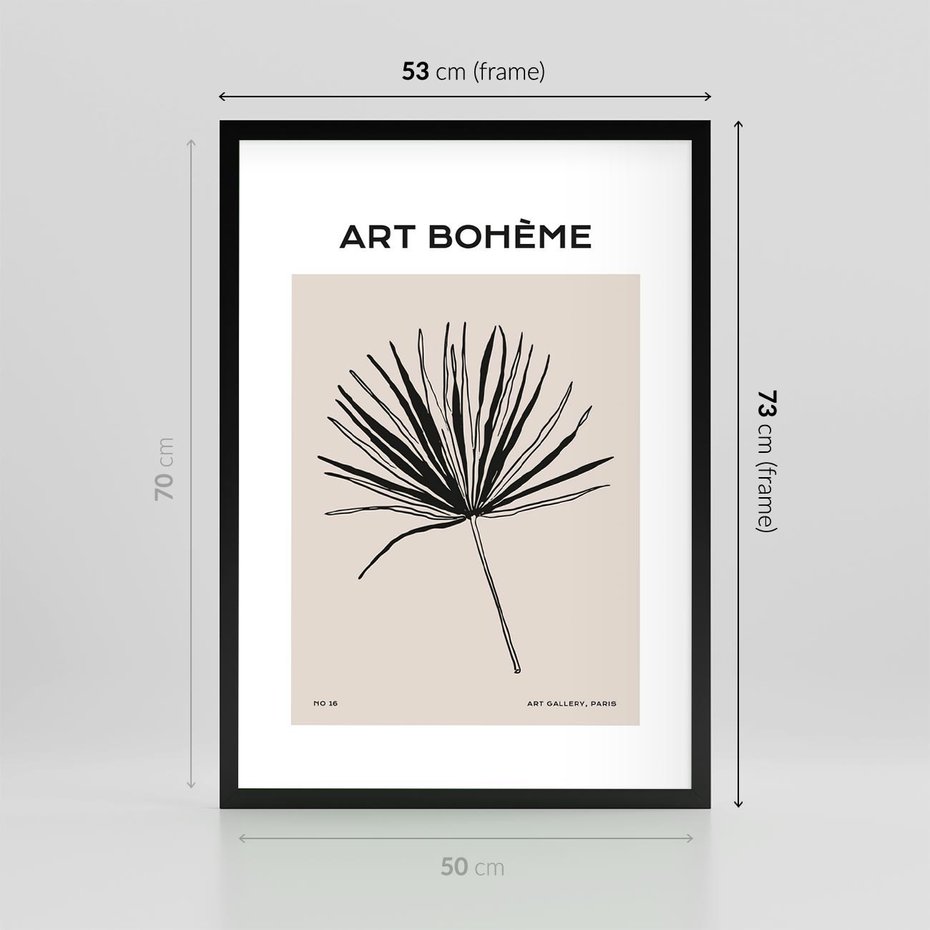 Plakat w ramie 50x70 - Rozkwitające Boho Kształty - boho sztuka, plakat - rama czarna