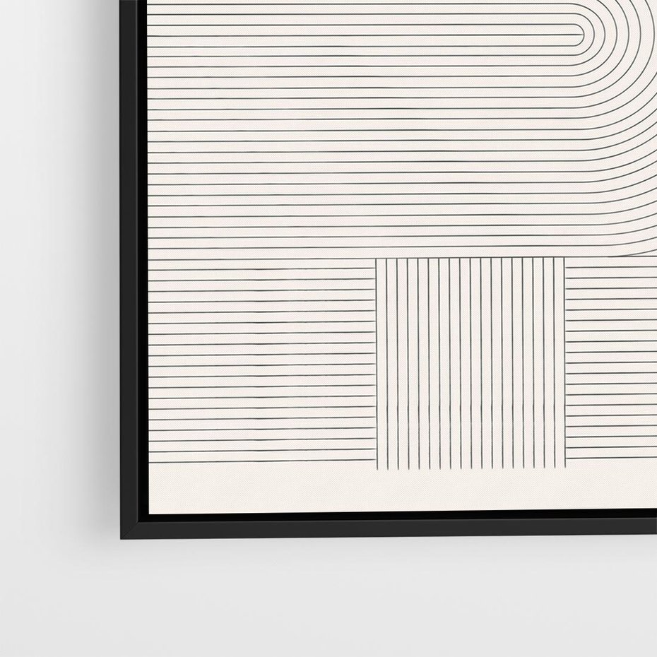 Obraz w ramie 50x50 - Geometryczna Elegancja Mid Century - mid century, minimalizm - rama czarna