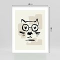 Plakat bez ramy 40x50 - Minimalistyczny Kot: Czarna Kreska - kot, grafika