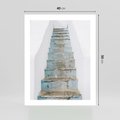 Plakat bez ramy 40x50 - Niebieskie Schody Santorini - stare kamienne schody, niebieskie schody