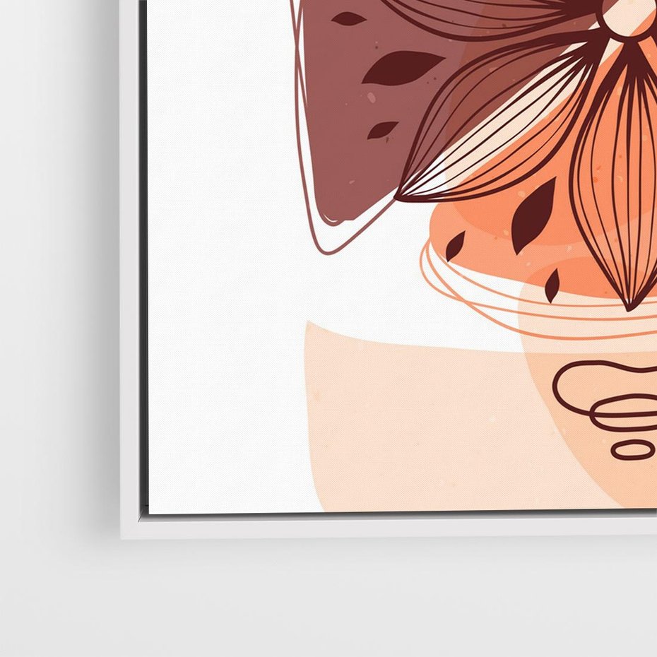 Obraz w ramie 50x50 - Kwiatowa Oaza - abstrakcyjna sztuka, plamy - rama biała