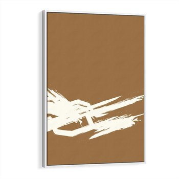 Obraz w ramie 80x120 - Taniec Energii - abstrakcyjne kreski, maźnięcia - rama biała