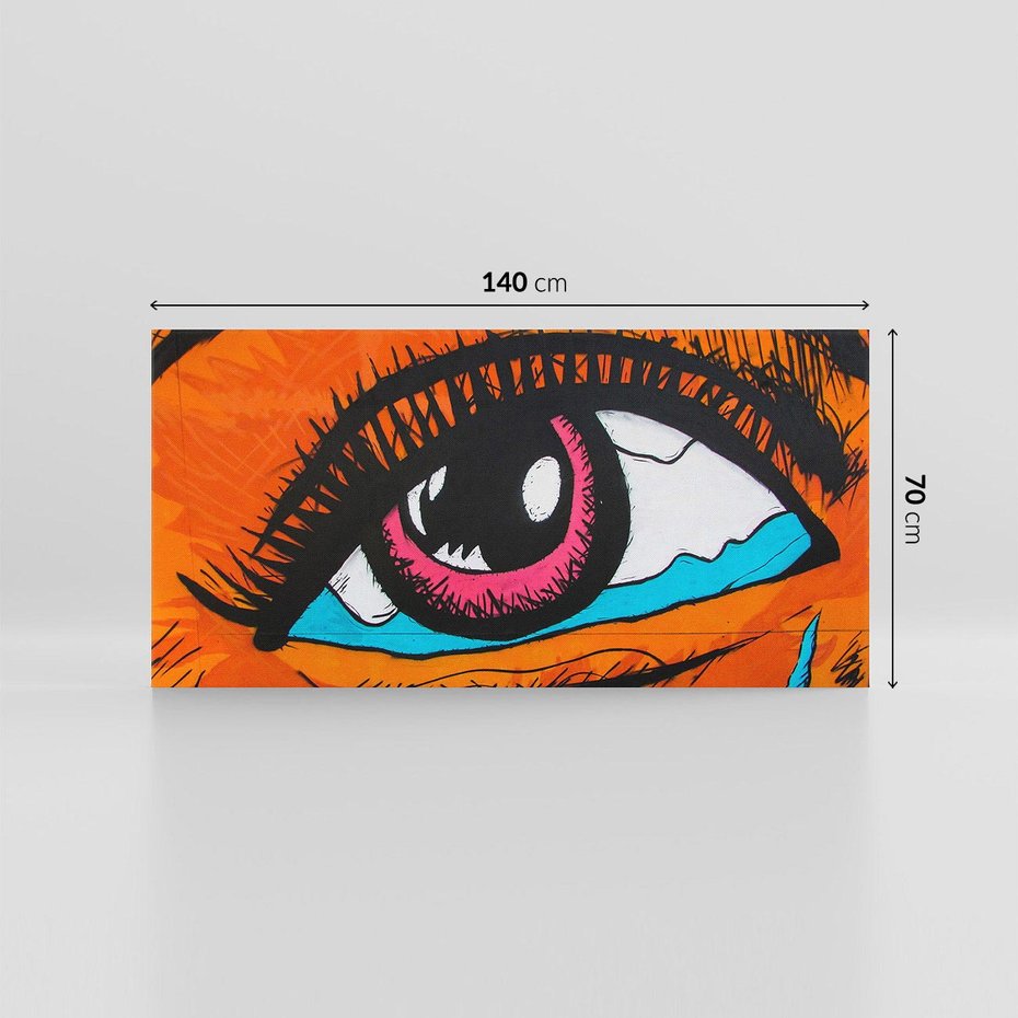 Obraz na płótnie 140x70 - Artystyczne spojrzenie: oko w graffiti - oko, graffiti