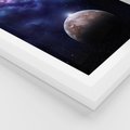 Plakat w ramie 50x70 - Kosmos - Ziemia i Księżyc - kosmos, ziemia - rama biała