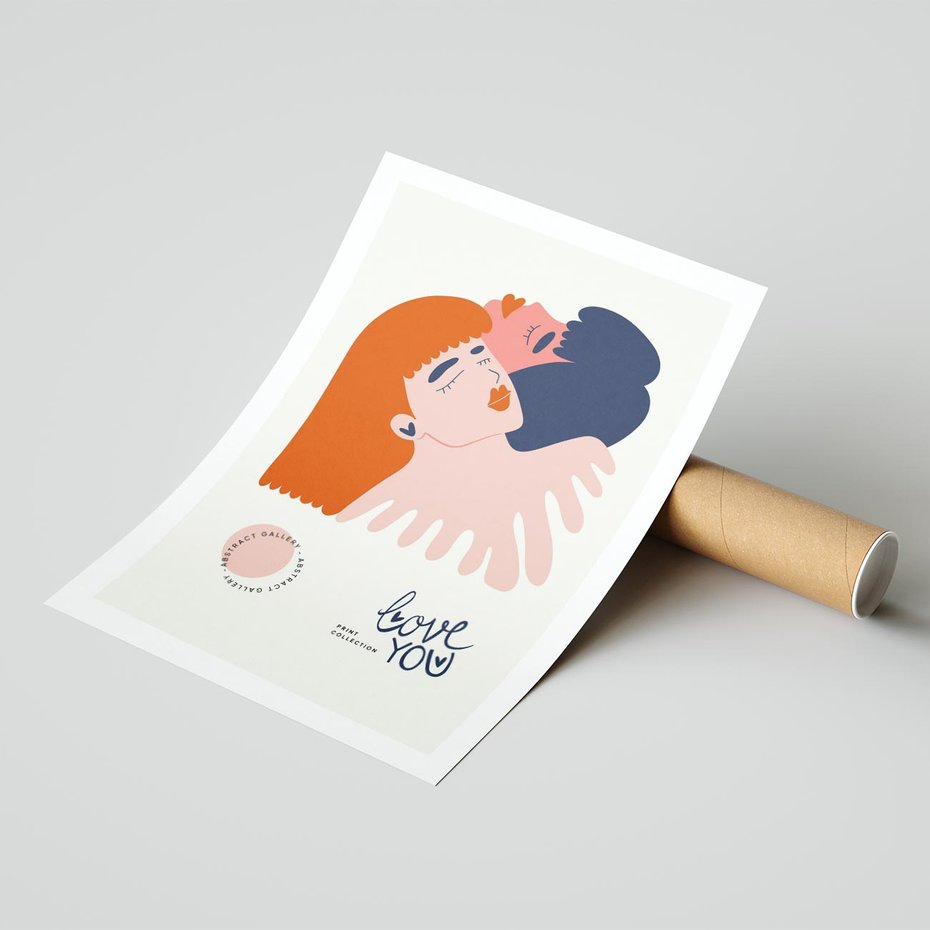 Plakat bez ramy 21x30 - Rondo melancholii - para zakochanych, graficzny obraz