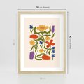 Plakat w ramie 30x40 - Minimalistyczna Harmonia - kwiaty, sztuka nowoczesna - rama drewno