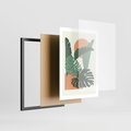Plakat w ramie 50x70 - Abstrakcyjne Tropiki - liście, rośliny tropikalne w graficznym stylu - rama czarna