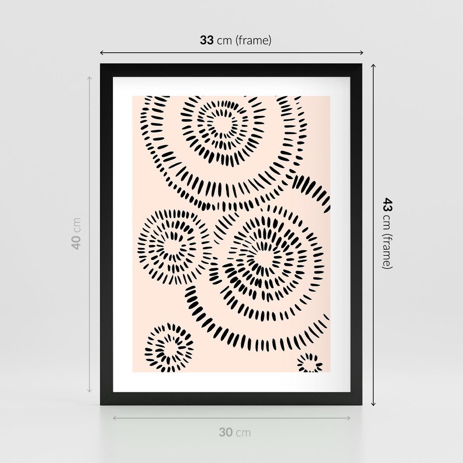 Plakat w ramie 30x40 - Abstrakcyjne Wnętrza - minimalistyczne kształty, odbicia - rama czarna