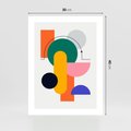 Plakat bez ramy 30x40 - Harmonijne Przenikanie Form - nowoczesna sztuka, geometryczna kolorowa grafika