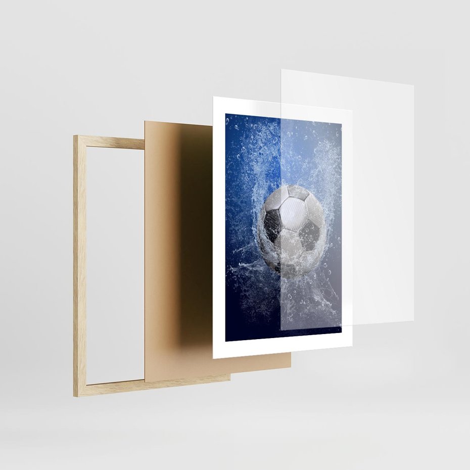 Plakat w ramie 30x40 - Młodzieżowy Zapał - piłka, młodzieżowy - rama drewno